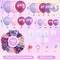 153pcs Pink Purple Balloon Garland Arch Kit, Different Sizes 18 12 10 5 inch Pink Purple Red Latex Metallic Confetti Purple Balloons